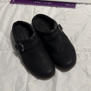 Kim Rogers Black Braided Slip-On Loafers Clogs size 7m